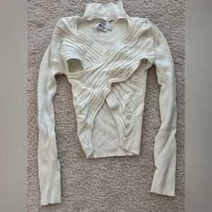 Princess Polly white cross cutout sweater size small